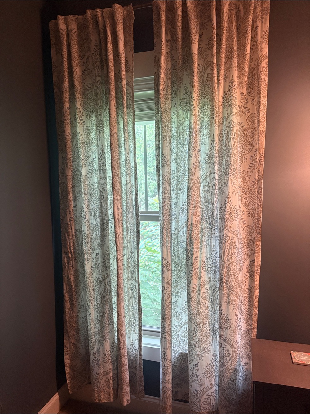 Classic Tahari Damask Window Curtain Panels 4, Beige, Gold and Silver